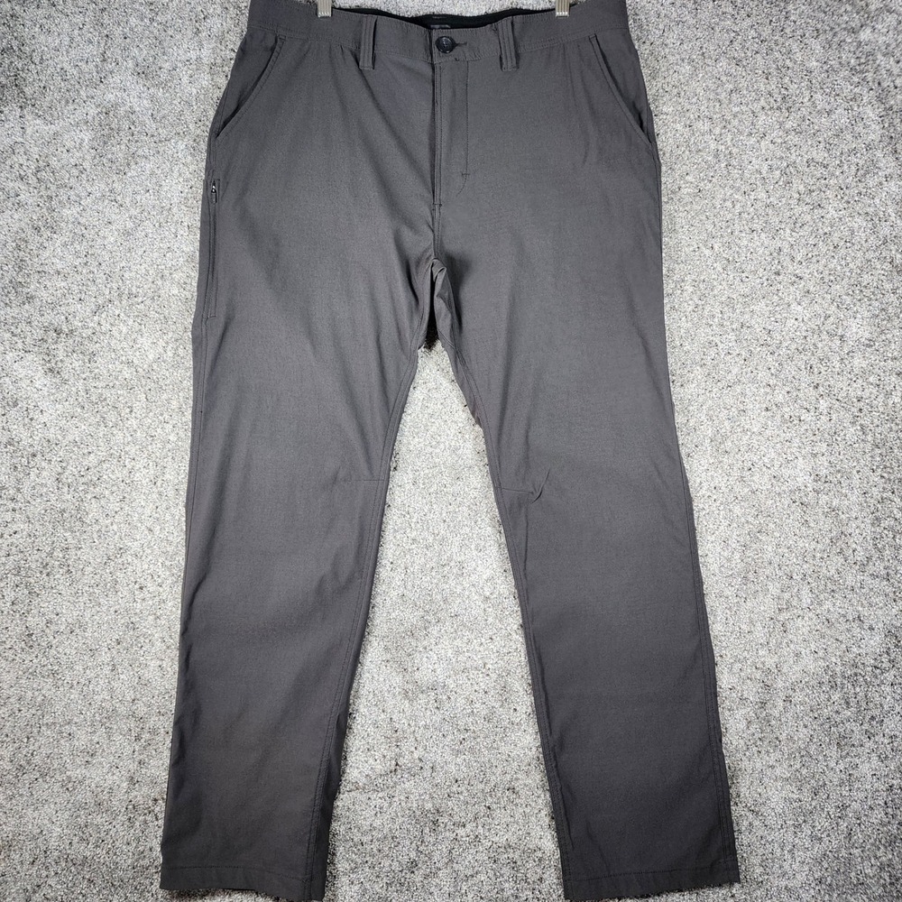 Prana Zion Pants Mens 38/32 Standard Fit Stretch Charcoal Gray NWOT - Picture 2 of 16